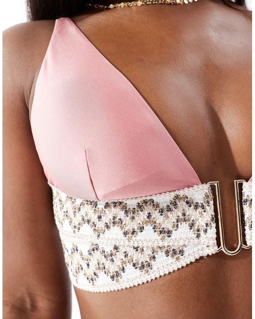 River Island Red Halter Neck Elastic Trim Bikini Top
