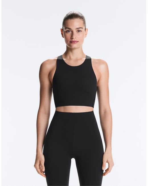 Oysho Blue Light Touch Crossover Back Tank Top