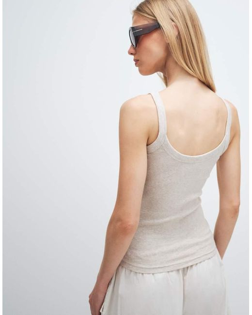 Gina Tricot Gray Basic Rib Singlet
