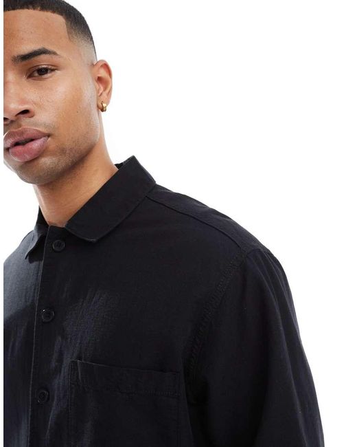 Jack & Jones Blue Linen Blend Overshirt for men