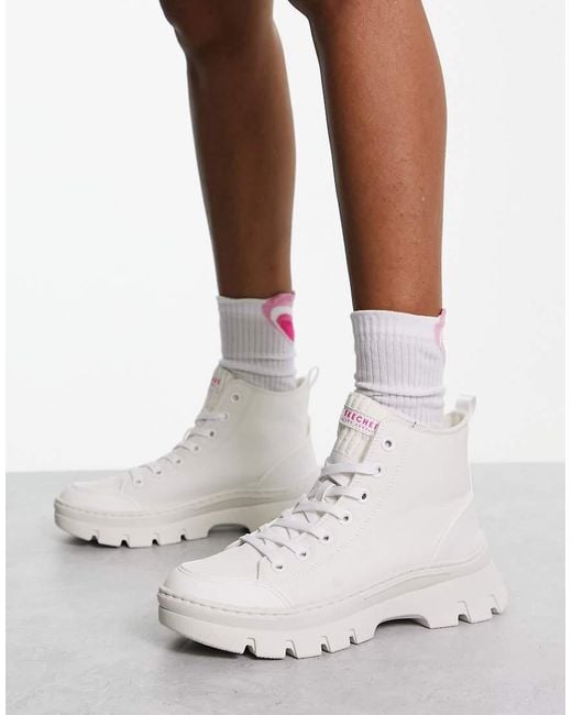 Skechers White Roadies High Top Trainers