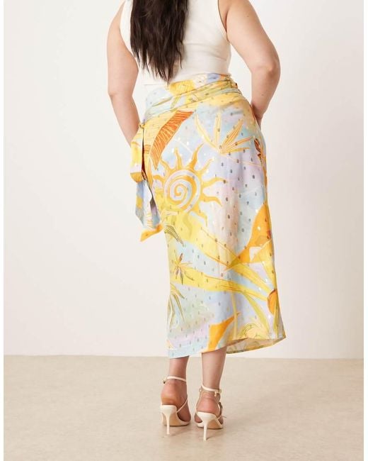Never Fully Dressed Metallic Jaspre Wrap Midaxi Skirt