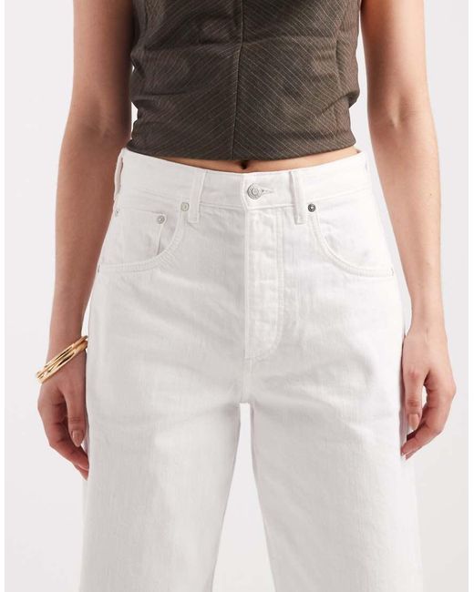 & Other Stories White Balloon Fit Jeans With Turn Up Hem