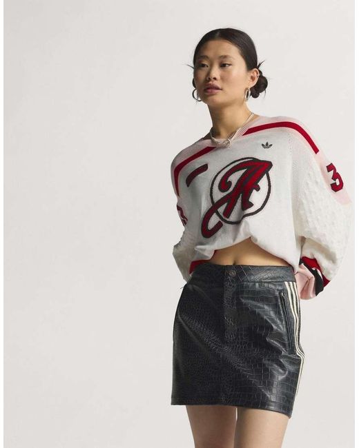 Adidas Originals Black Pleather Mini Skirt