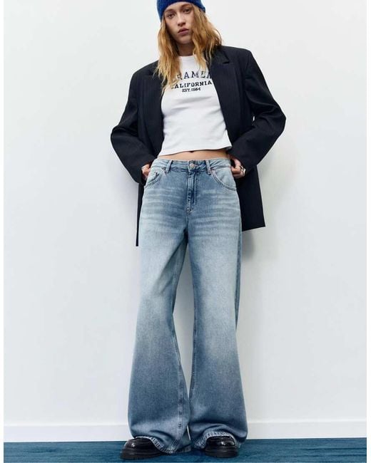 Pull&Bear Blue Petite Loose Oversize Jeans