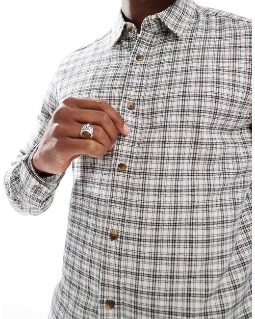 Only & Sons White Small Check Shirt for men