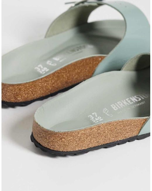 Birkenstock Gray Madrid Big Buckle Patent Leather Sandals