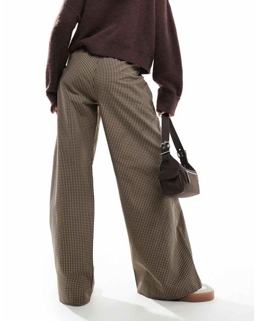 ASOS Brown Pull On Wide Leg Trouser