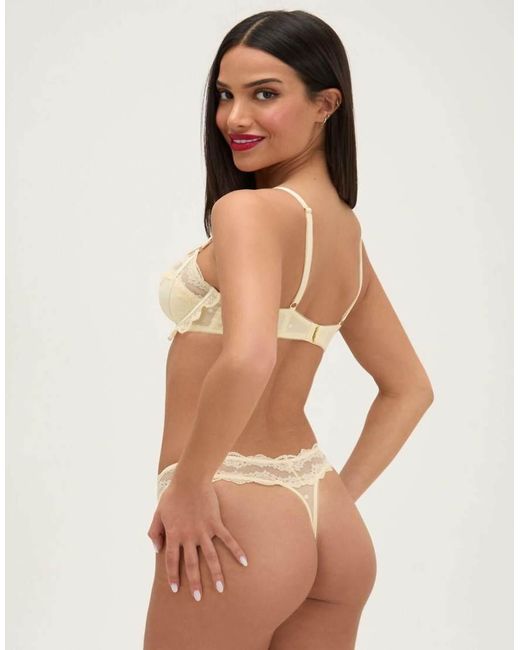 Boux Avenue Brown Faye Spot Mesh Thong Floral Lace High Leg Underwear
