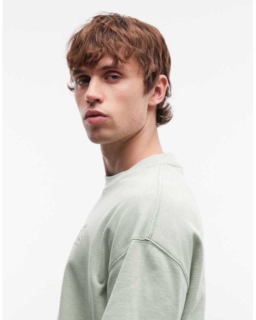 AllSaints Gray Haven Small Embroidered Chest Logo T-shirt for men