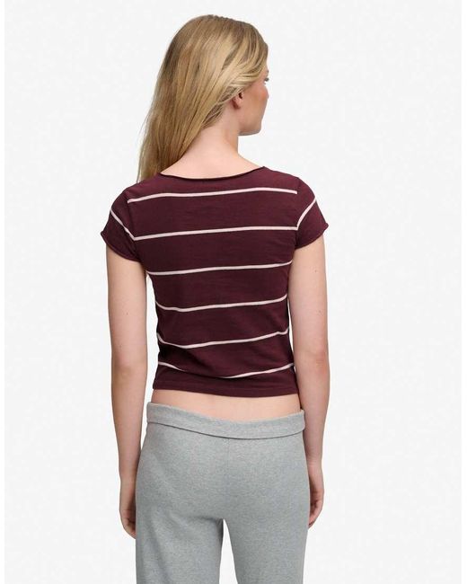 Superdry Brown Athletic Essentials Gathered Pattern Top