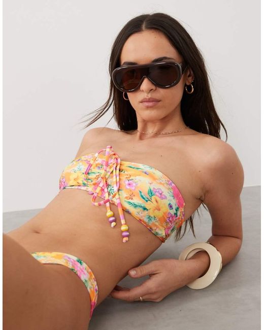 Kulani Kinis Orange Peachy Pocket Bandeau Bikini Top