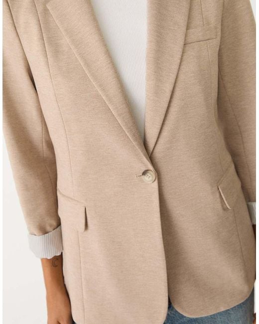 Blazer Slim Écru di Stradivarius in Natural