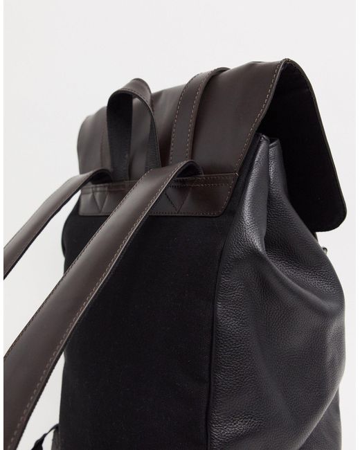 asos mens leather backpack