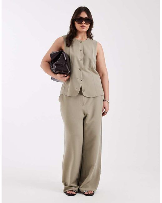 Pieces Plus Natural Pieces Curve Tailored Waistcoat Co-ord