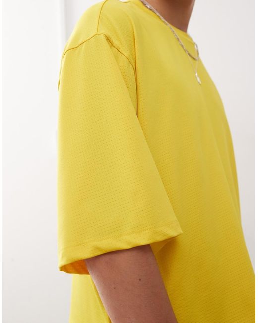 Collusion Air Tex- Recht Sportief T-Shirt Van Luchtige Jersey in het Yellow voor heren