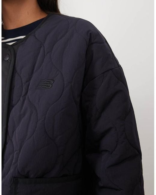 New Balance Blue Quilted Bomber