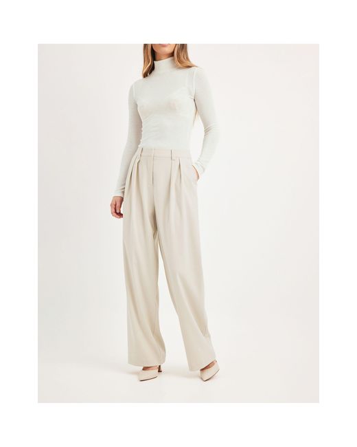 NA-KD Natural Co-ord Tailored High Waist Trousers