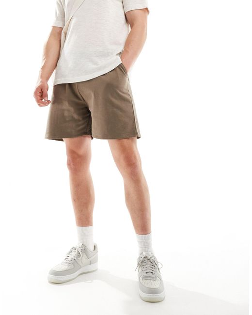 ASOS – shorts aus braunem loopback-stoff in White für Herren