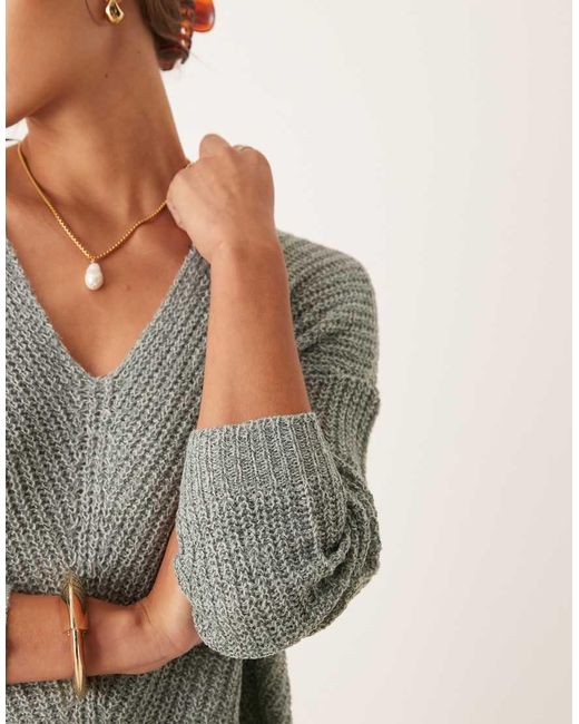 Jdy Gray Slouchy Longline Jumper With Side Split Light