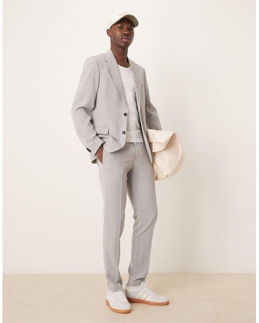 ASOS Natural Four Way Stretch Skinny Fit Suit Jacket for men