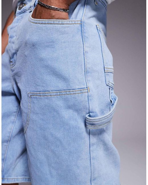 Short en jean style charpentier - délavé Sixth June pour homme en coloris Blue