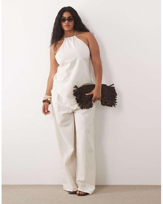 Esmee Curve Natural Halterneck Beach Top