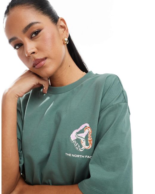 The North Face Green – interlock carabiner – oversize-t-shirt