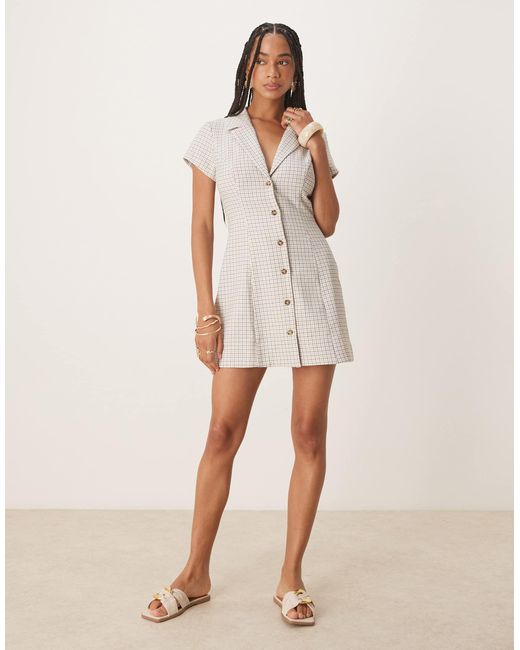 ASOS Natural Collared Mini Shirt Dress