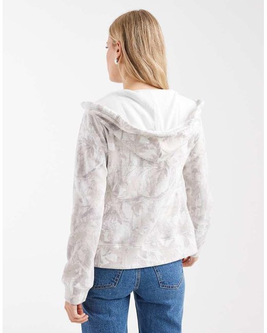 Hollister White Zip Through Hoodie
