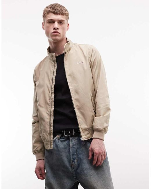 Schott Nyc Blue Logo Patch Harrington Jacket for men