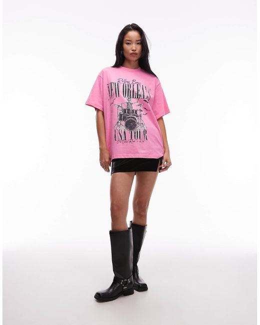 ASOS Pink – oversize-t-shirt