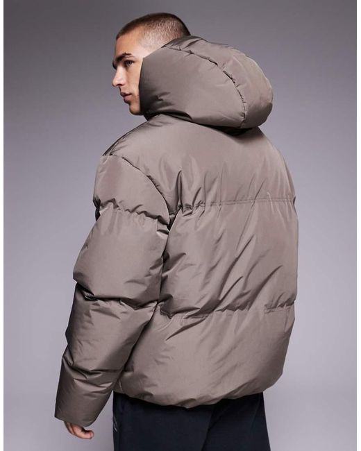 Good For Nothing Gray Hooded Puffer Jacket for men