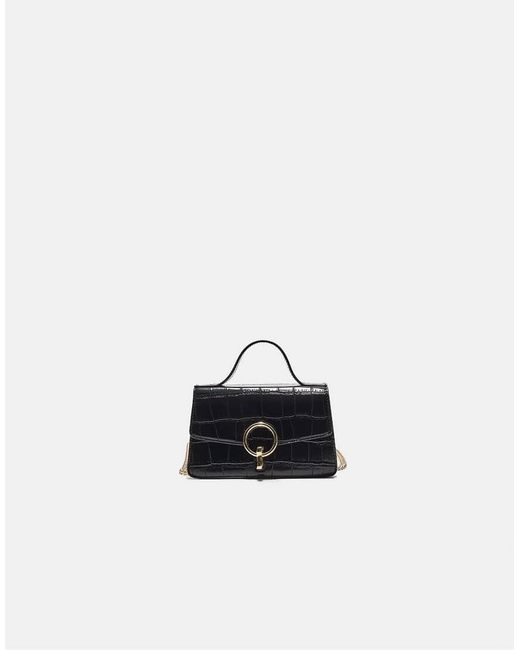 Stradivarius White Coconut Effect Round Clasp Shoulder Bag