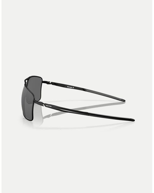 Oakley Black Gauge 8 Rectangle Polarised Sunglasses With Mirrored Lens for men