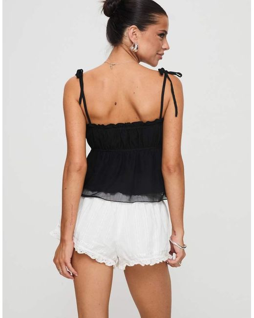 Princess Polly White Rhubarb Cotton Rich Frill Lace Edge Micro Shorts
