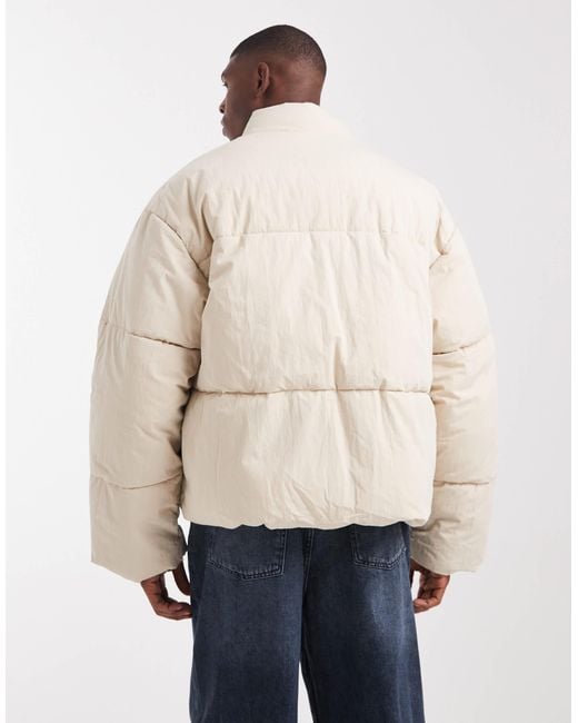 ASOS Natural Oversized Puffer Jacket for men