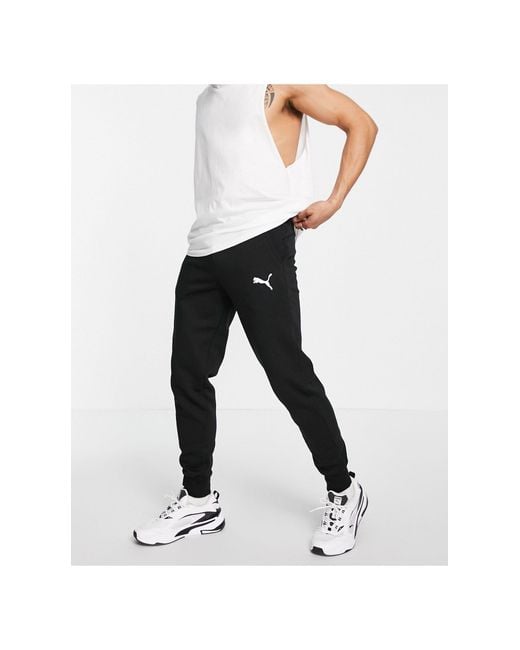 mens puma joggers black