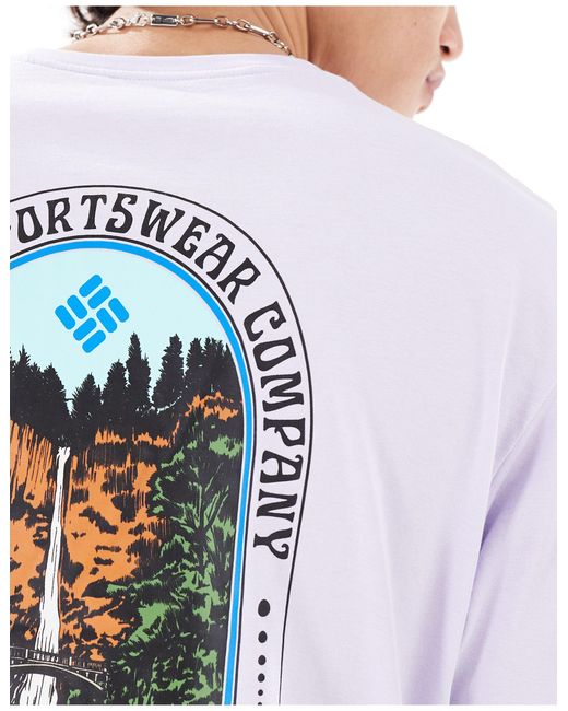 Cavalry - t-shirt lilla con stampa trail sul retro di Columbia in White da Uomo