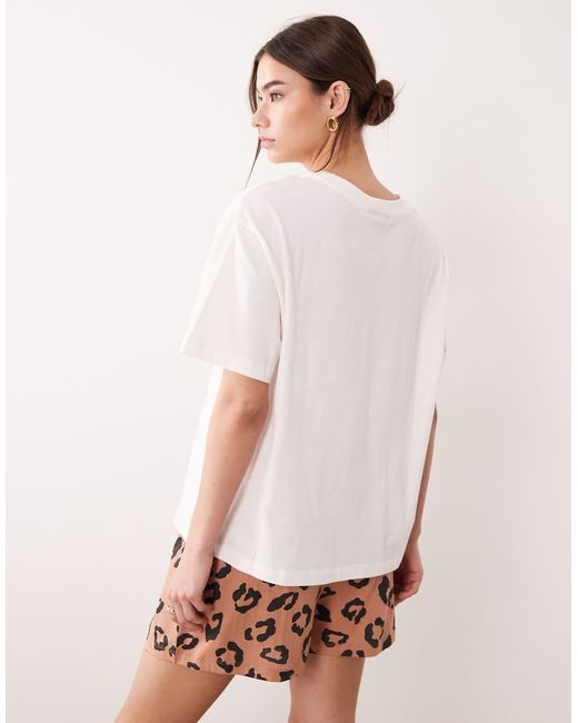 ASOS Pink Oversized Tee And Short Pyjama Set With Hibernation Mode Graphic