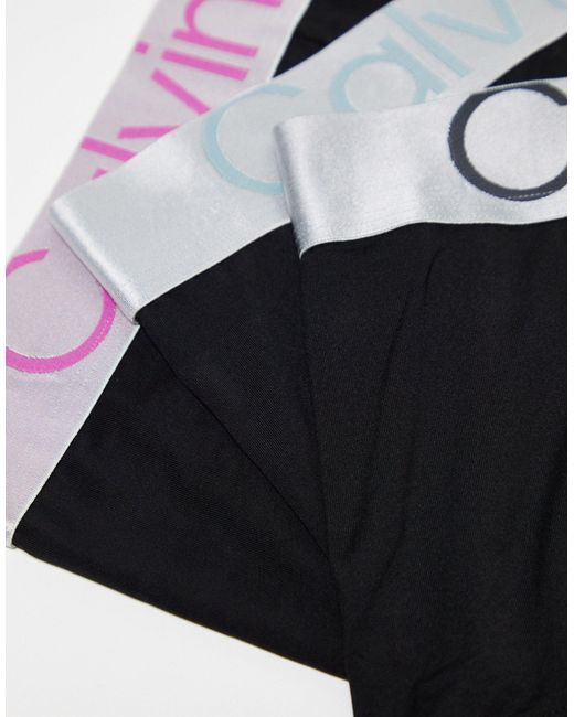 Calvin Klein Black Steel Cotton Trunks 3 Pack for men