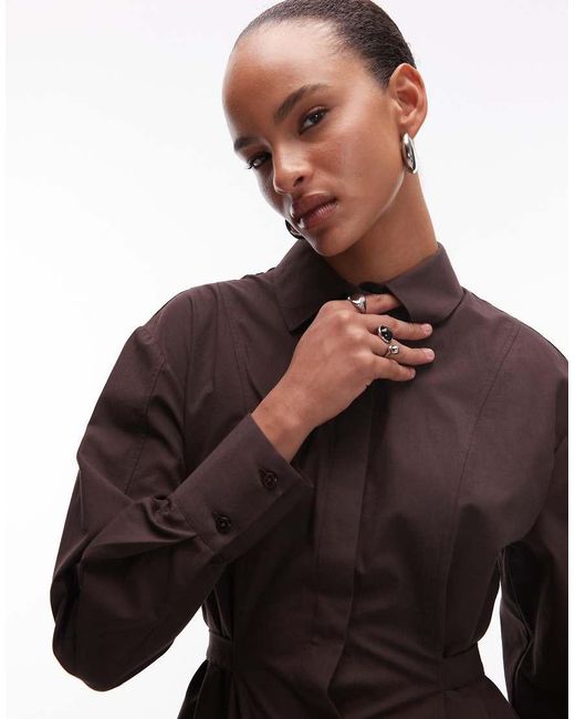 ASOS Black Adjustable Cinched Back Shoulder Pad Shirt