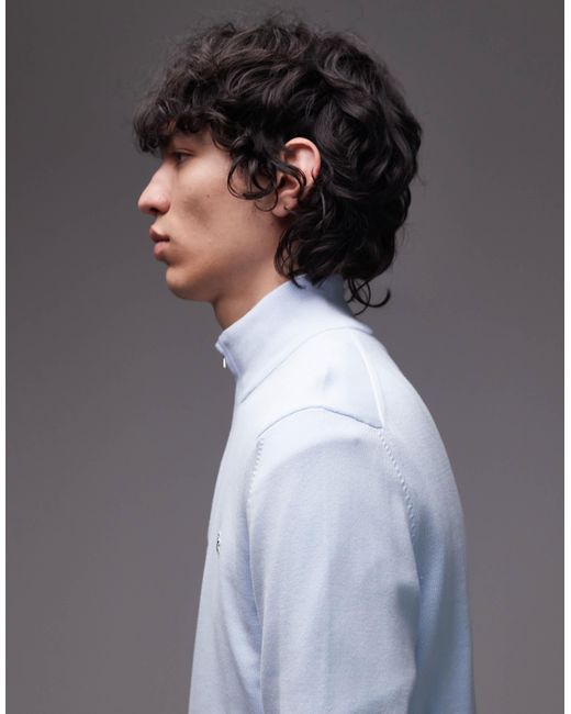 Pull à col zippé - clair Lacoste pour homme en coloris Gray