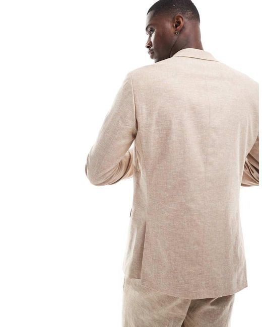 Jack & Jones Natural Premium Linen Mix Slim Fit Blazer for men