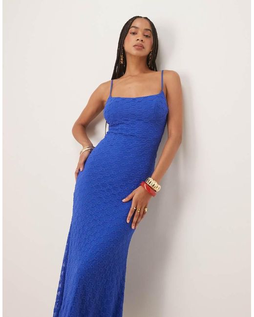 Bardot Blue Adoni Mesh Midi Dress