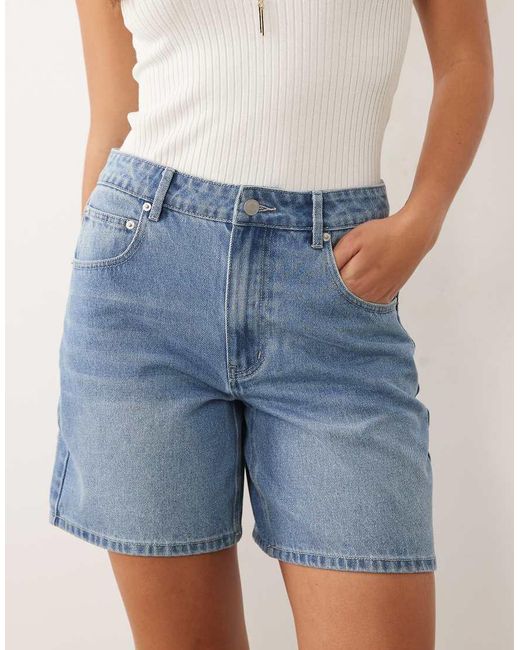 Missy Empire Blue Denim Longline Shorts
