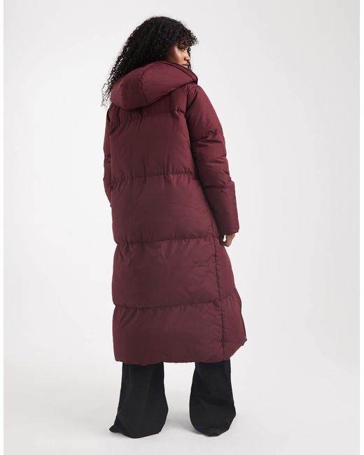 Threadbare Red – maxi-puffermantel