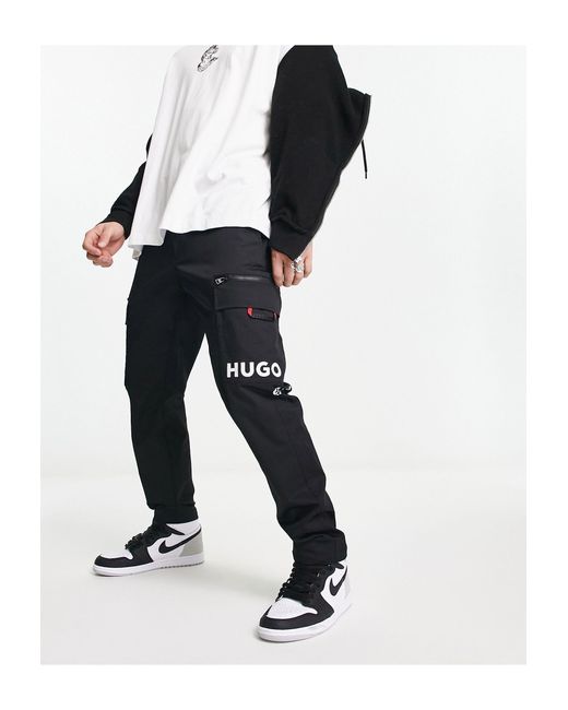 Glian224 - pantalon cargo HUGO pour homme en coloris Black