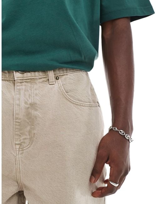 ASOS Green Long Length Denim Jort for men
