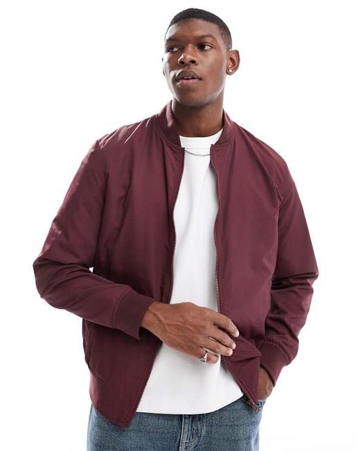 ASOS Purple Lightweight Bomber Jacket for men